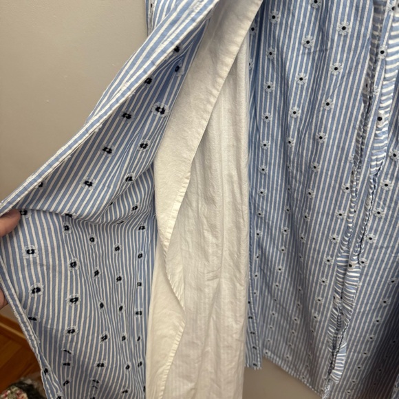5/$20 LOFT Blue and White Striped wrap Dress - Picture 8 of 8